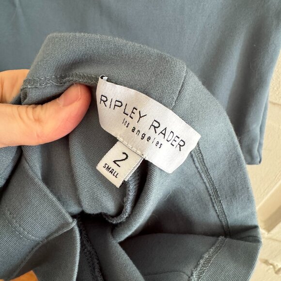 Riley Rader Ponte Knit Wide Leg Pant, sea blue, size 2 - Picture 2 of 4